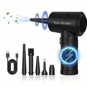 120000RPM Electric Air Duster, Rechargeable Cordless Dust Blower, Multifunctional Compressed Air Blower for Keyboard Cleaner, Office Computer