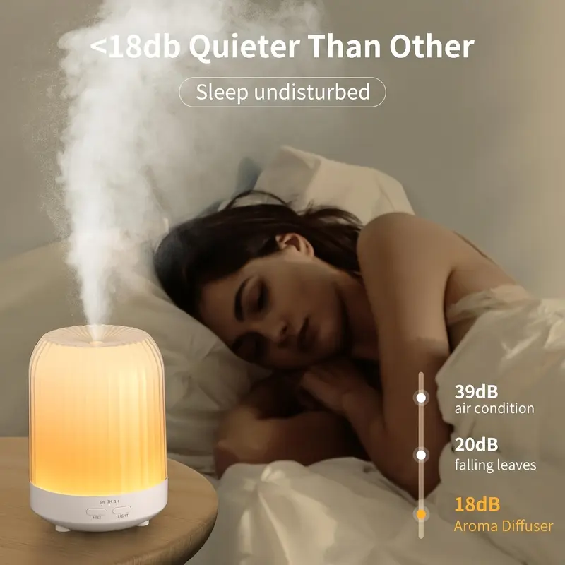 YETHKE 1pc Silent Aromatherapy Humidifier, USB Powered, 7 LED Light Colors, 3 Timer Modes, Auto-Off, Non-Waterproof, for Bedroom, Office, Living Room, Yoga Room - Tabletop, No Fragrance Included 6