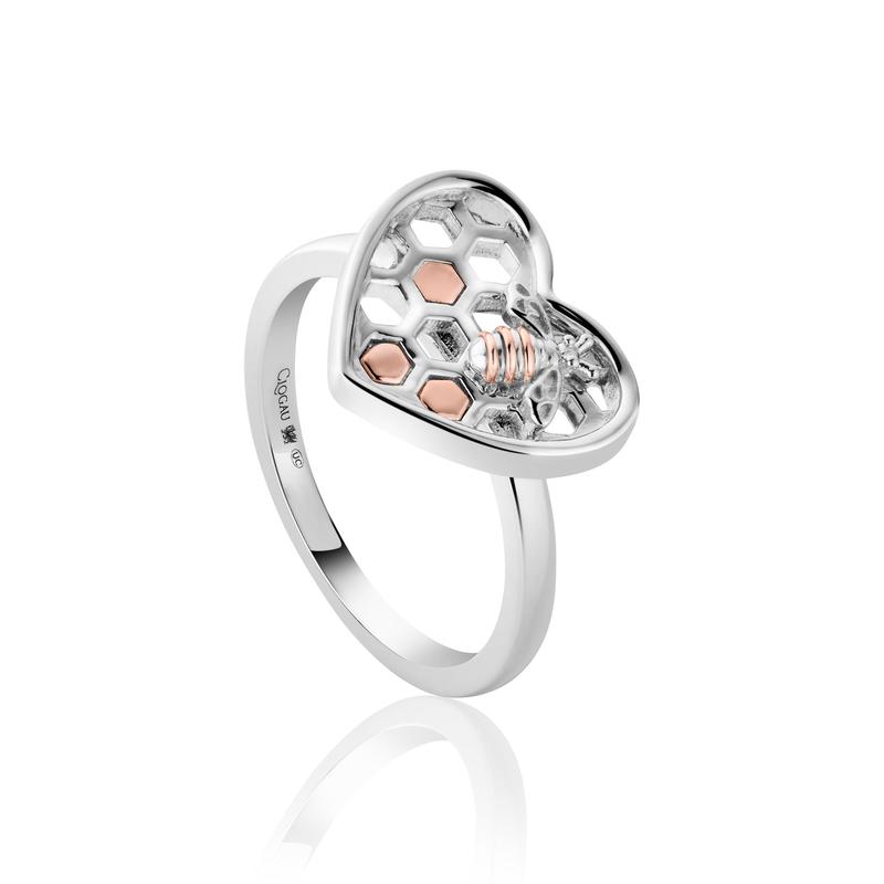 Honey Bee Honeycomb Heart Ring 0