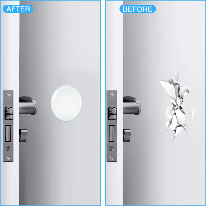 Product Introduction of Clear 6pcs Shock-Absorbing Door Stop Wall Protectors - Noise-Reducing, Easy Install, Reusable for Home & Office 3