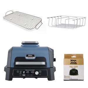 Ninja Woodfire Pro Connect XL Electric BBQ Grill & Smoker with Accessories - Outdoor Cooking - App-Controlled with Authentic Woodfire Flavour and Versatile Cooking Accessories