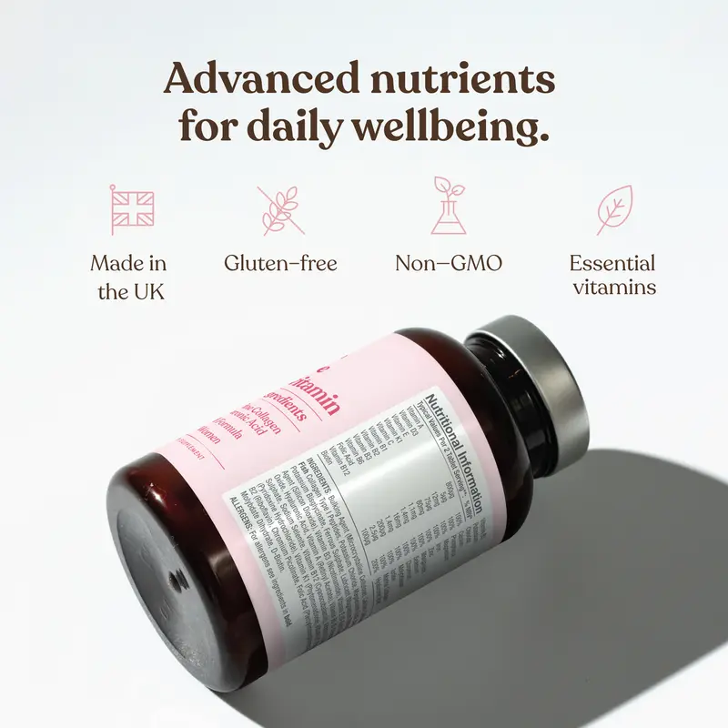 Multivitamin with Collagen for Women Plus Hyaluronic Acid and 27 Vitamins, Minerals, & Botanicals | Gluten-Free Multivitamins | Daily Support | 30 Tablets 5