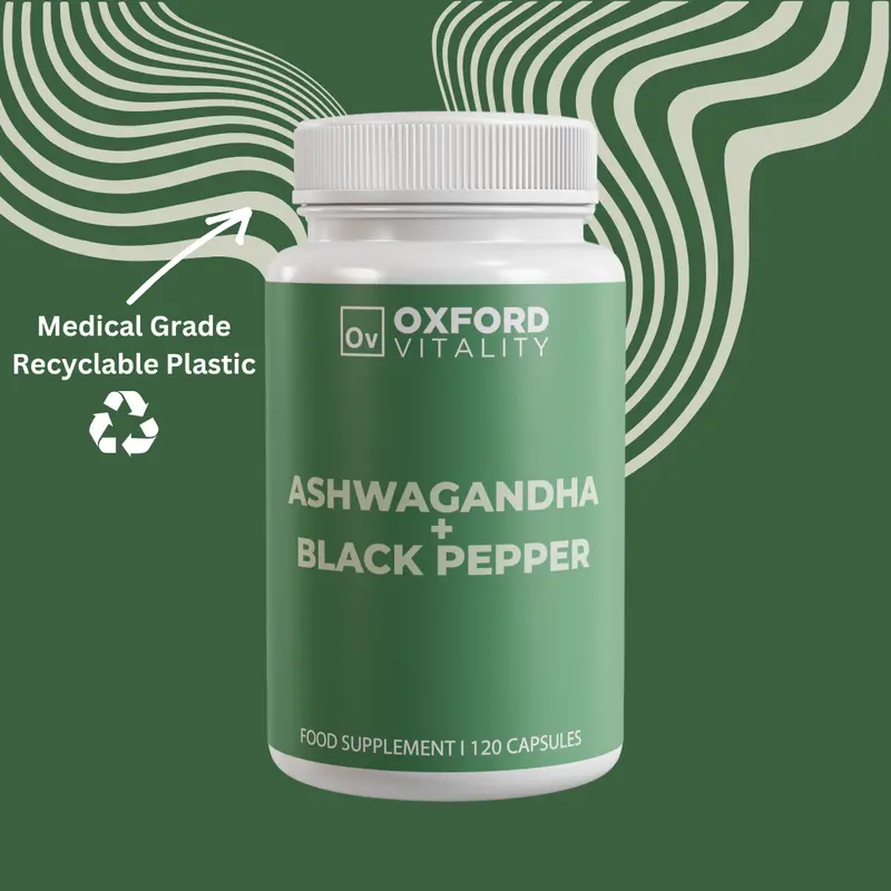 Oxford Vitality - Ashwagandha 1000mg + Black Pepper 630mg - 120 Capsules 4