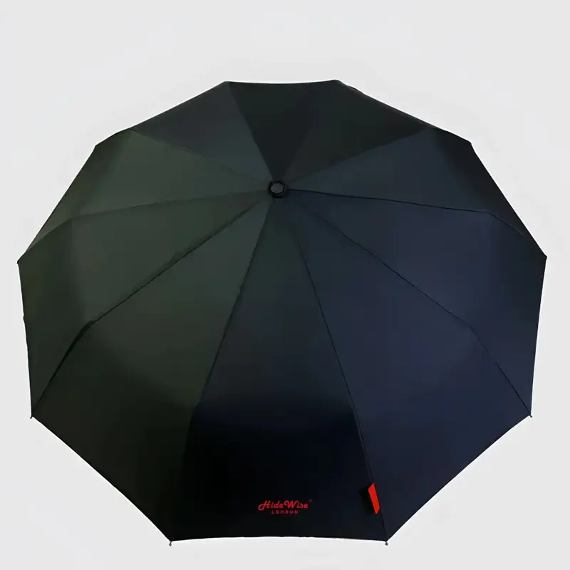 Luxury Windproof Umbrella - Automatic Strong Anti-UV Black Brolly by Hidewise London 1