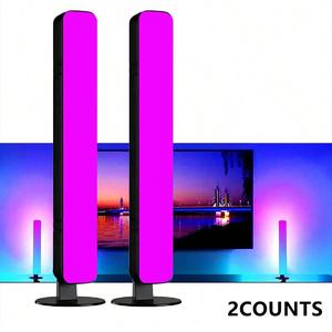 RGB Color Changing LED Light, 1/2/6 Counts USB Rechargeable LED Light, Decorative Ambient Light for Home Bedroom & Living Room, LED Nightlight