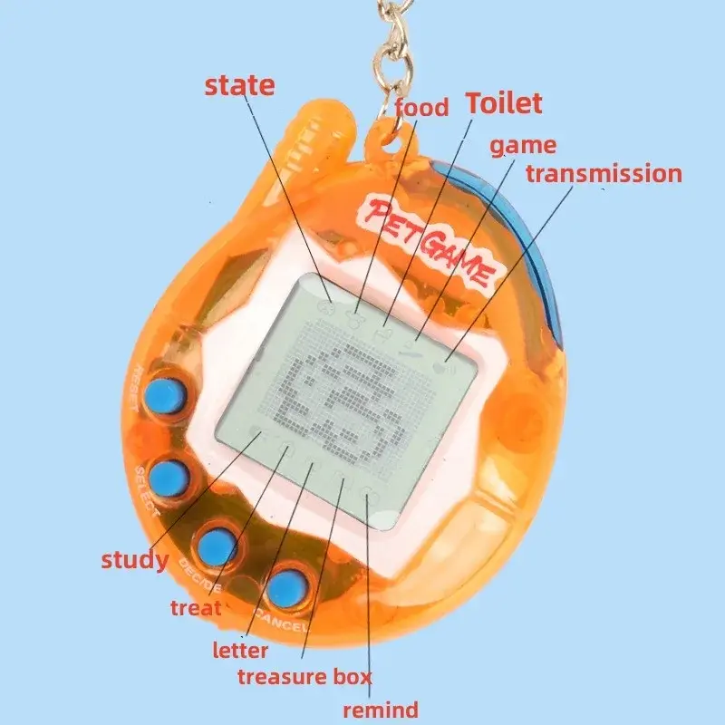 1PC Transparent Electronic Pets Tamagotchi Nostalgic 168 Pets In One Virtual Cyber Digital Nostalgic Funny Toys Pixel Funny Play 3