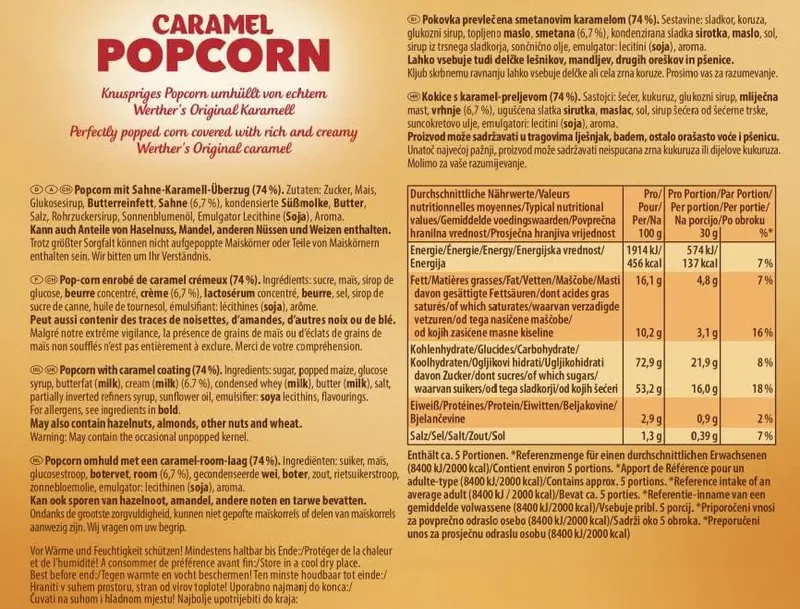 Werther's Original Caramel Popcorn, Gourmet Popcorn with a Caramel Twist, 140 g 5