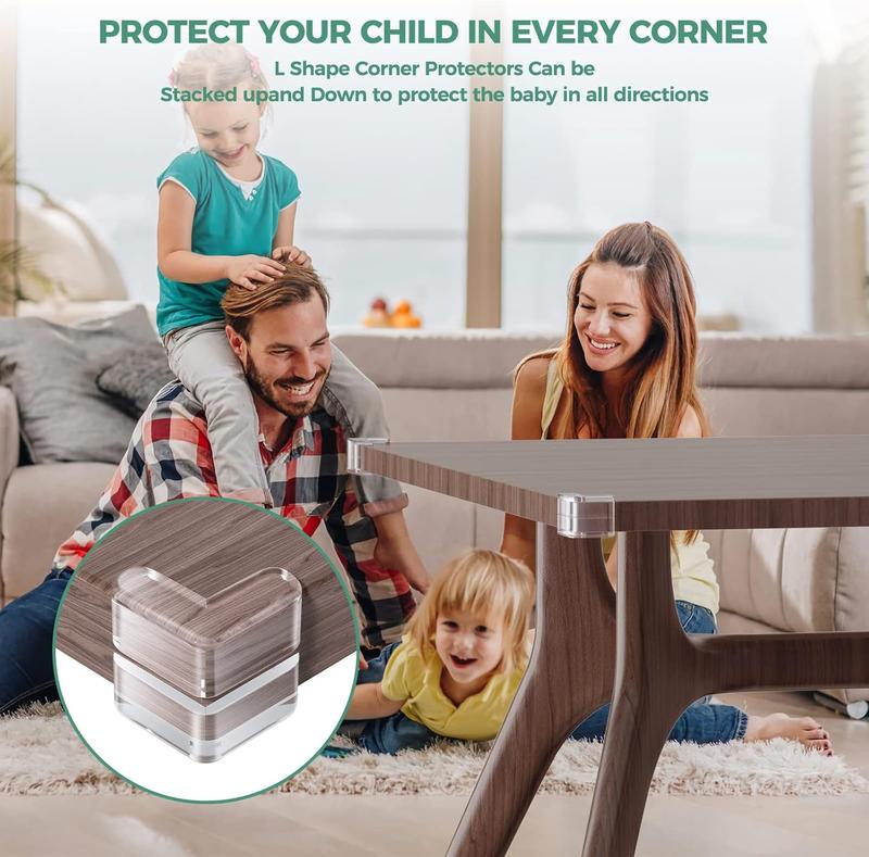 Corner Protectors for Baby Pack of 12, Thick Table Furniture Edge Protectors for Kids with Strong Adhesion, Corner Guard & Edge Safety Bumpers Clear - 6 R and 6 L 6