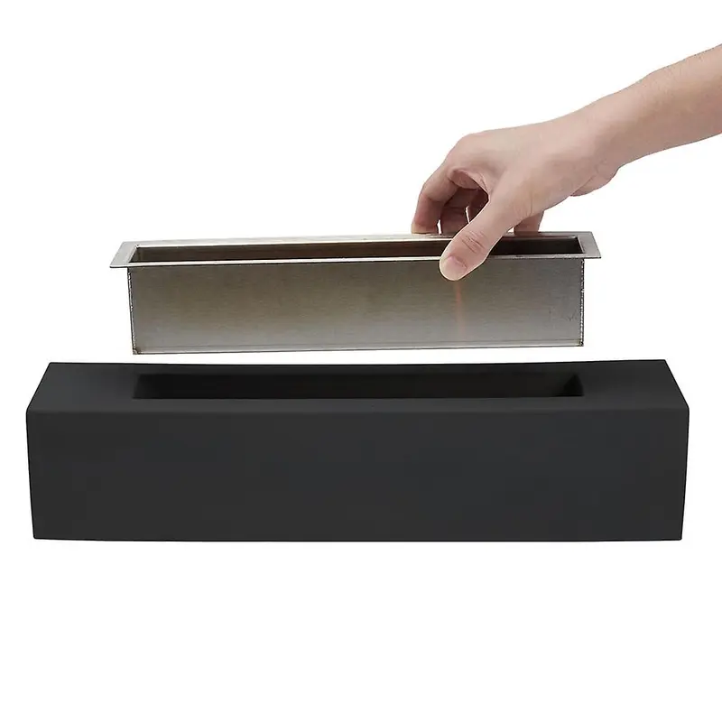 Concrete Rectangle Bio-Ethanol Outdoor Tabletop Fireplace Overall Dimensions: 40cm W x 10cm D x10cm H 1