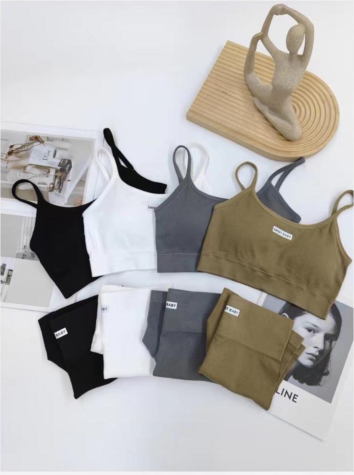 Product Introduction of Womens Intimate Sexy Bra Bustier Shorts Set Camisole Padded Tank Top Female Slim Sports Underwear Pants Suit Summer Lingerie 2
