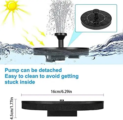 Jsdoin Solar Fountain Pump,Solar Powered Water Features with 7 Nozzles for The Garden, Floating Solar Pond Pump for Bird Bath,Pool, Patio,Pond and Fish Tank 3