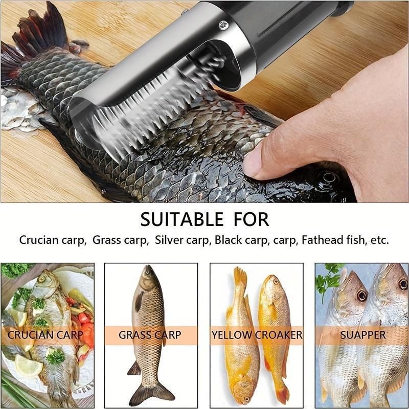 Portable Electric Fish Scaler - Stainless Steel, USB Rechargeable, Efficient Fish Scale Remover for Seafood, Kitchen Essentials | Modern Kitchen Tool | Durable Kitchen Utensil 5
