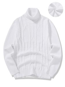 Men's Solid Color Textured Turtle Neck Sweater, Loose Casual Long Sleeve Jumper for Fall & Winter, Fashion Men's Knitwear for Daily Wear