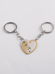 Cat Design Heart Shaped Keychain, 2pcs 2024 New Style Cute Cat Design Keychain for Bag Decoration, Trendy All-match Keychain for Friend for Birthday Gift, Bag Charms