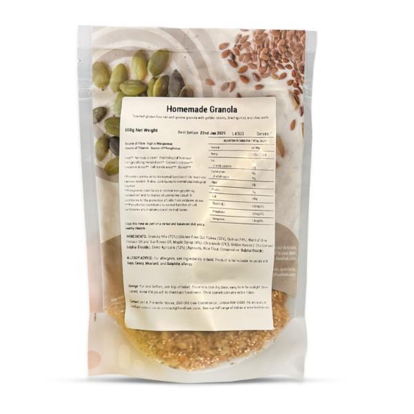 FOODHAK Homemade Granola – Vegan & Gluten-Free Granola with Chia Seeds & Dried Apricots, Nutrient-Packed Cereal to Support Nervous System & Heart Health, No Added Refined Sugar - 300g (Pack of 1). 4
