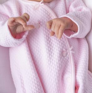 Pink Waffle Tiny Babygrow with Hat