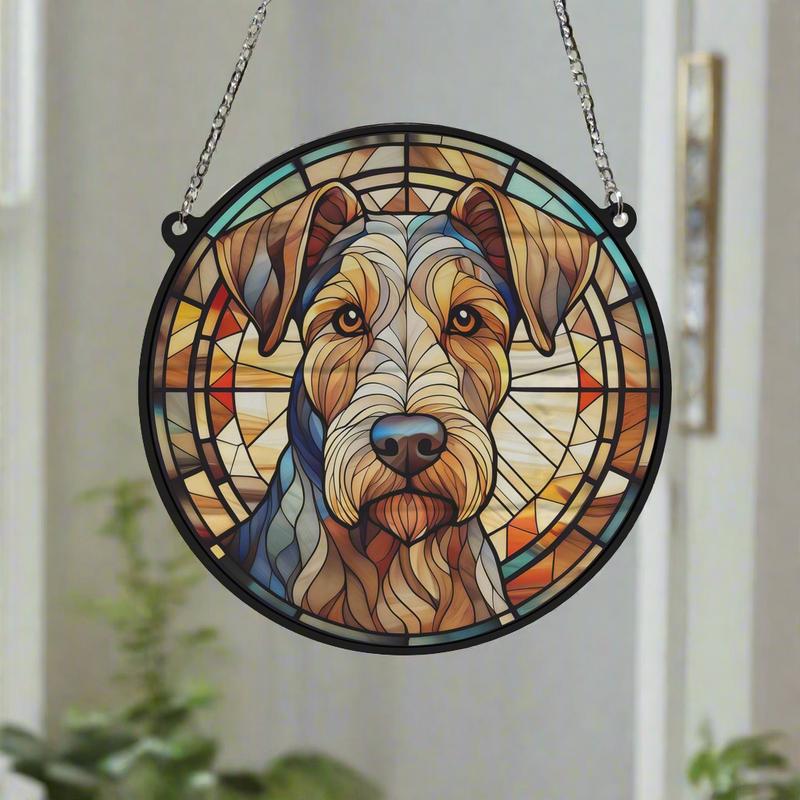 Airedale Terrier Stained Glass Effect Suncatcher 4