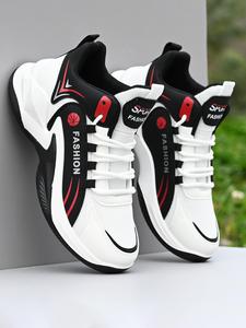 Men's Lace Up Basketball Shoes, Casual Breathable Comfortable Sports Shoes, Male All-match Shoes for Daily Wear, Athletic Youth Fashion Shoes