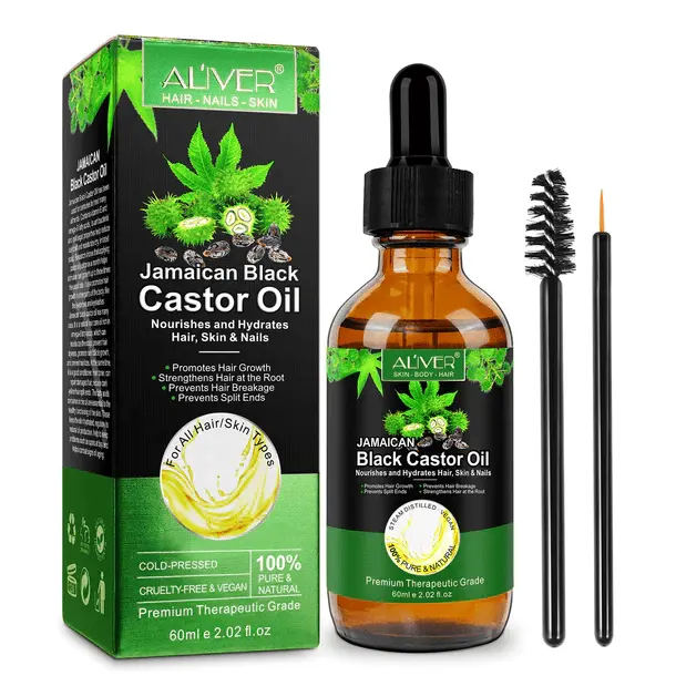 Aliver Jamaican Black Castor Oil 100ml – Hair Growth & Scalp Treatment – Moisturizing & Strengthening Oil – Nourishes & Hydrates Hair, Skin & Nails