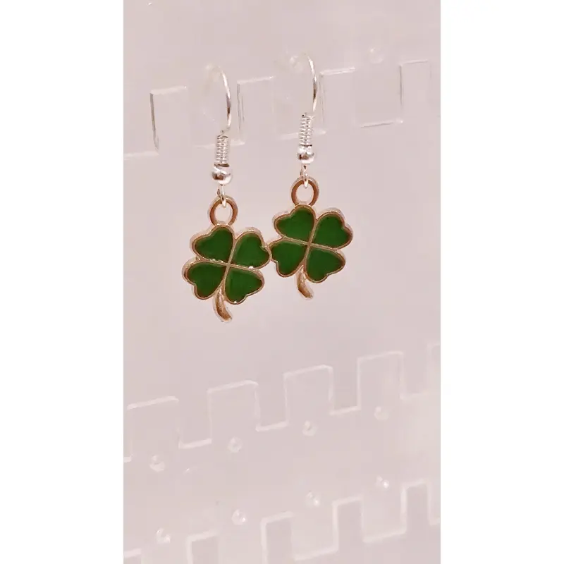 Four leaf clover lucky earrings 3