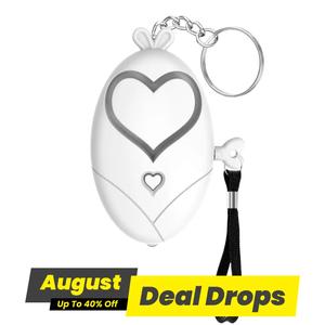 Heart Shaped Keychain Security Alarm, Multipurpose Keychain Security Alarm System with LED Light, Personal Safe Sound Emergency Safety Alarm for Women, Gifts For Girl