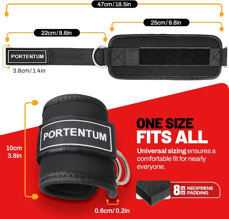 Unisex Ankle Straps For Cable Discover, Black, Universal EU 4