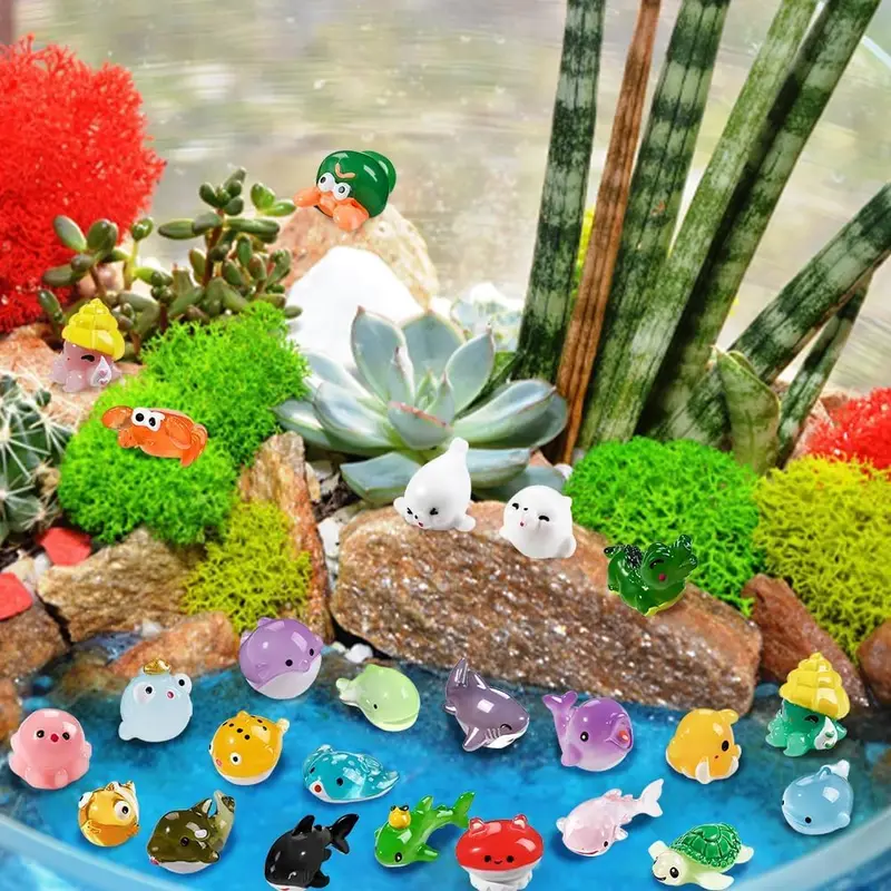 36pcs Mini Sea Animals Resin Tiny Ocean Animals Figurines Aquarium Ornaments 5