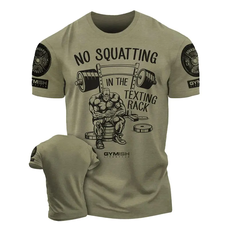 New spring, summer and autumn 3D printed sports T-shirts gym T-shirts high quality cotton men's short-sleeved muscle man tough T-shirt 6