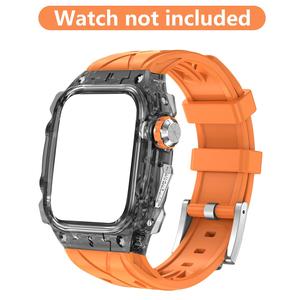 Unisex Rugged Silicone Watch Band & Case For iWatch 44mm/45mm, Durable Protective Cover With TPU Watch Band, Compatible With iWatch Series 9/8/SE 2/7/6/SE/5/4