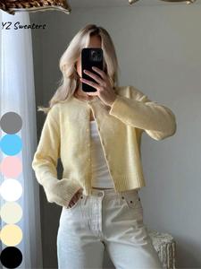 Women's Solid Color Button Front Sweater Cardigan, Casual Long Sleeve Knitwear for Spring & Fall, Fashion Women's Knit Clothing for Daily Wear