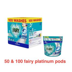 Fairy Non Bio Platinum Pods with Extra Stain Removal, 100 Washes