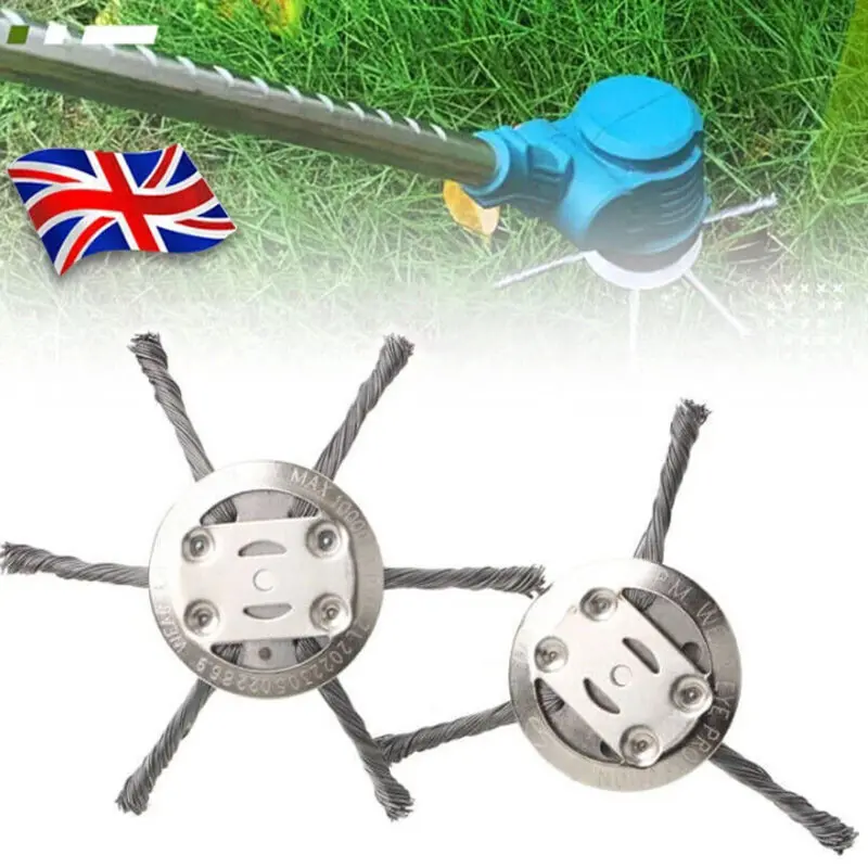 6" Grass Strimmer Head Trimmer Brush Steel Wire Wheel Garden Weed trimmer UK