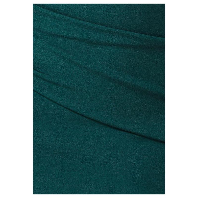 Bardot Pleated Midi Dress - Emerald Green by Goddiva 3