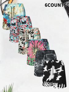 Men's Regular Fit Printed Beach Shorts, Casual Comfy Breathable Shorts for Summer, Men's Bottoms for Beach Vacation