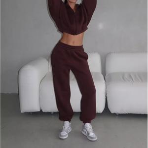 Autumn Women's Casual suit Women's Solid Color Long Sleeve Zipper Cardigan Hooded Sweater Sports Pants Two- Set, suit Women Clothes Womenswear cute tracksuit  set modest  co-ord  set fashion  nova spotlight  clothes 2  pcs travel  fit two    outfit Gamis