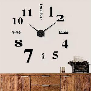 3D Clock Design Acrylic Wall Sticker, 1 Count Modern & Simple & Mute DIY Personalized Living Room Decoration Clock for Decoration, Home Decor