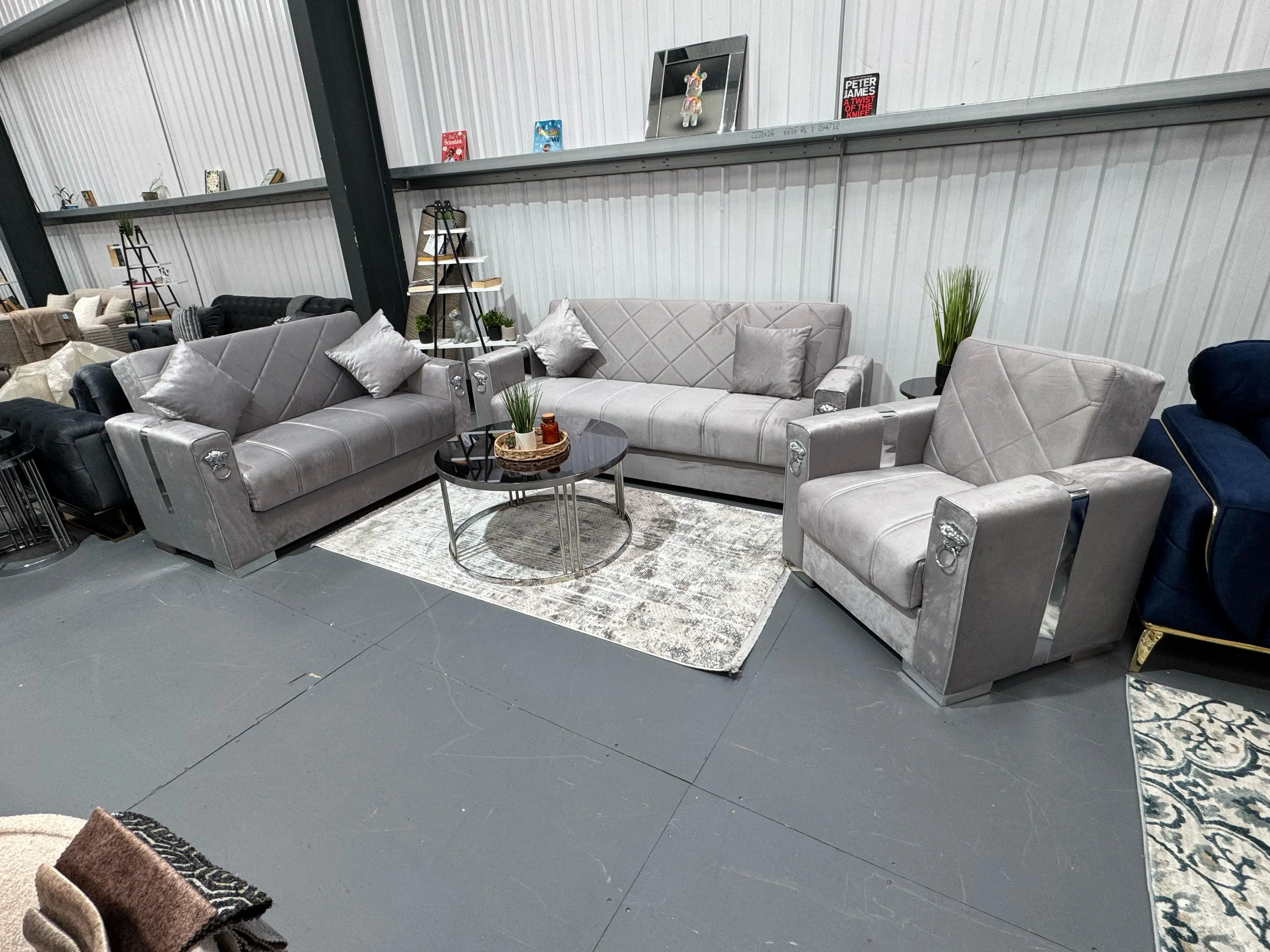 Turkish Velvet Sofa Bed, Convertible Sofa Bed 3+2+1 Seater in Various Color and Size