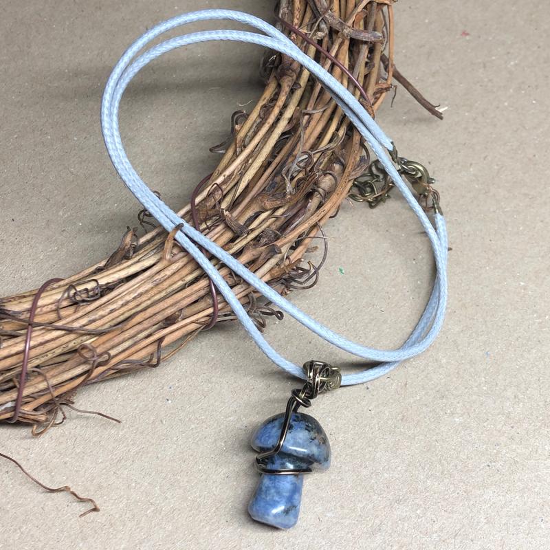 Crendon - Wire wrap Sodalite mushroom necklace 2