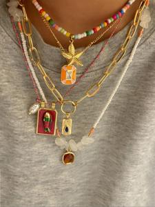 Cute Colorful Beaded Necklace, Fashionable Starfish & Fish Design Pendant Necklace for Women & Girls, Trendy All-match & Exquisite Jewelry for Birthday Gift, Mothers Day Gift Ideas