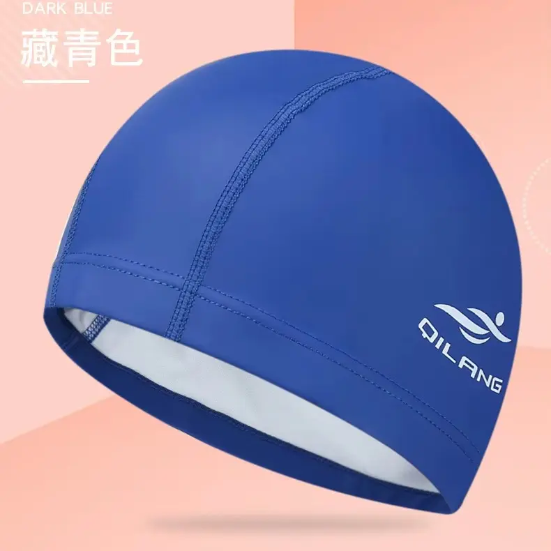 Swimming Caps PU Waterproof Unisex Women Men Swim Hat Stretch Elastic Swimming Pool Accessories Swimming Cap Ear Protection 5