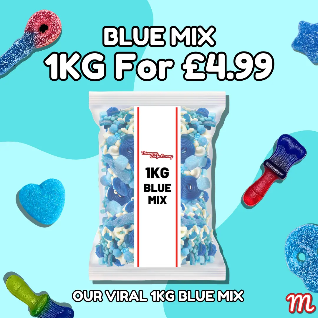 1Kg Blue Mix An Assortment of Fizzy and Jelly Sweets