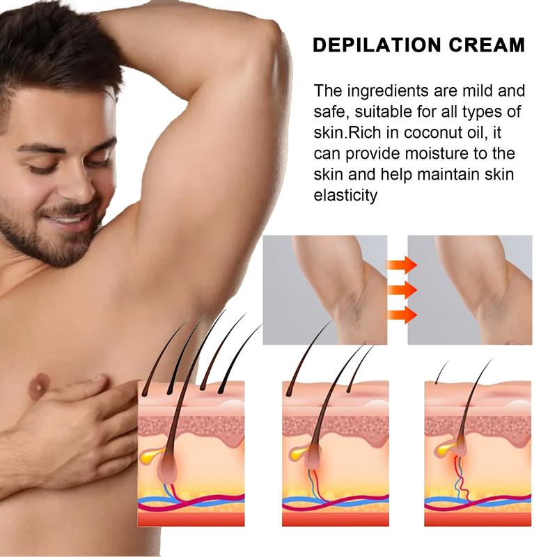 Men's Hair Removal Cream – Dry & Gentle Moisturizing Skin Body Care Coconut Smooth Wax 2