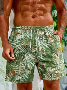 Men's Palm Tree Print Shorts, Loose Casual Comfy Breathable Shorts for Summer, Men's Bottoms for Beach Vacation