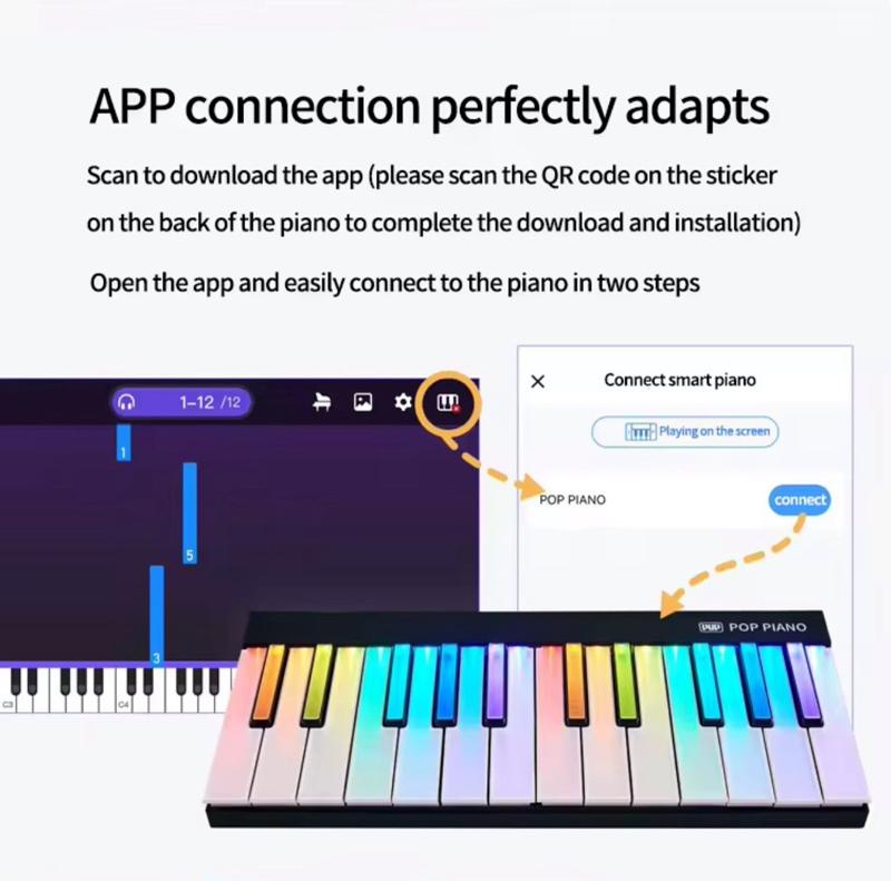 Product Introduction of Pop Piano Light Guided Teaching Keyboard 9
