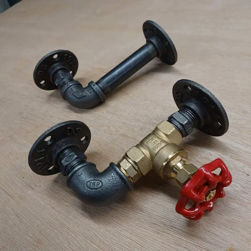 Steampunk Pipe Wall Brackets Pair -3 2