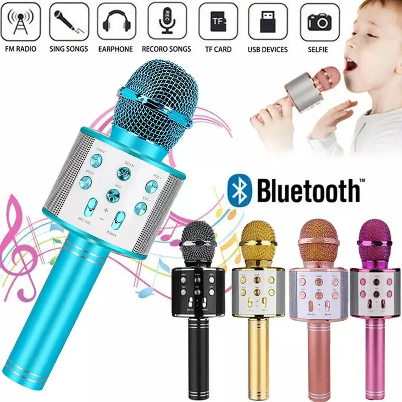Karaoke Microphone Speaker Handheld KTV Player Mic Party Wireless Bluetooth UK 0