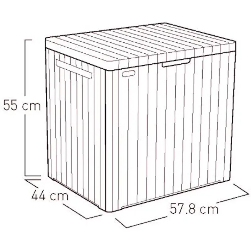 Keter City 113L Outdoor 96% recycled Small Balcony Garden Furniture Storage Box Grey Wood Panel Effect | Fade Free | All Weather Resistant | Safe and Secure | Zero Maintenance | 2 year Warranty 5