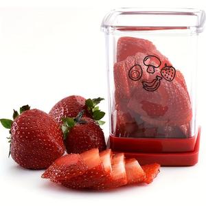 Cup Slicer, Fruit & Vegetable Fast Cutting Slicer, Kitchen Accessories Stainless Steel Blade Fruit Slicer Cup, Strawberry Cutter, Kitchen Gadget, Durable Vegetable Slicer