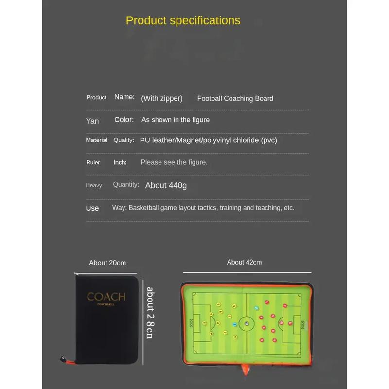 Coach Tactical Board Magnetic Zipper Football Tactical Board Coach Tactical Board Foldable Strategy Board with Pen Clipboard Hot 5