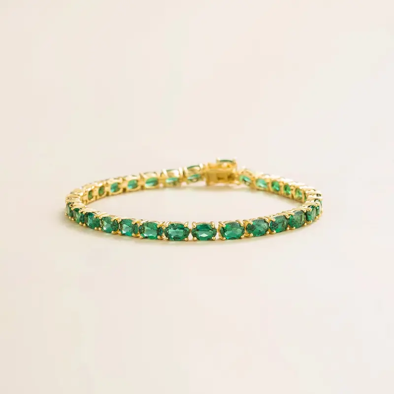 Salto Gold Tennis Bracelet set with Emerald 0